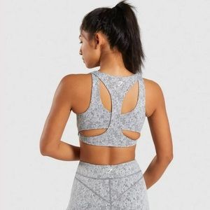 Gymshark Fleur Charcoal Sports Bra SMALL